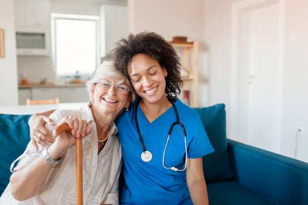 Nurse with patient during discharge planning